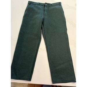Codet Men's Chino Pants Green 40x31 Wool Regular Fit Button Fly